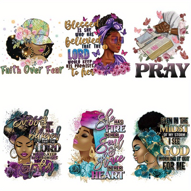 Funny iron On Patches Phenomenally Black Queen Goddness Sexy Fashion Afro  Girls I'm Blessed Survived Life Quotes Heat Transfers