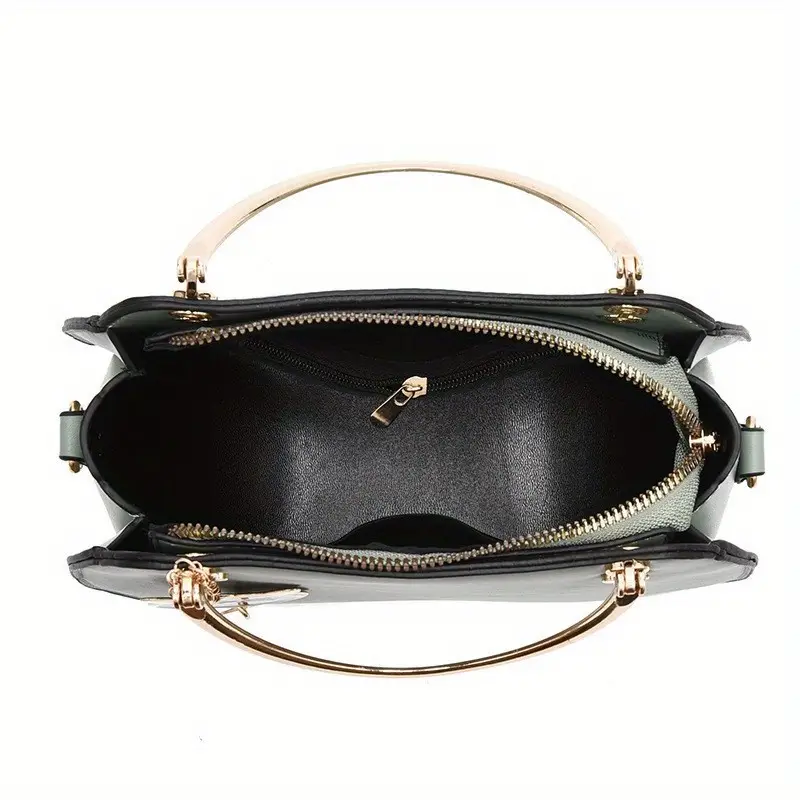 classic tote satchel bag simple shoulder bag all match top handles crossbody bag with kawaii pendant details 6