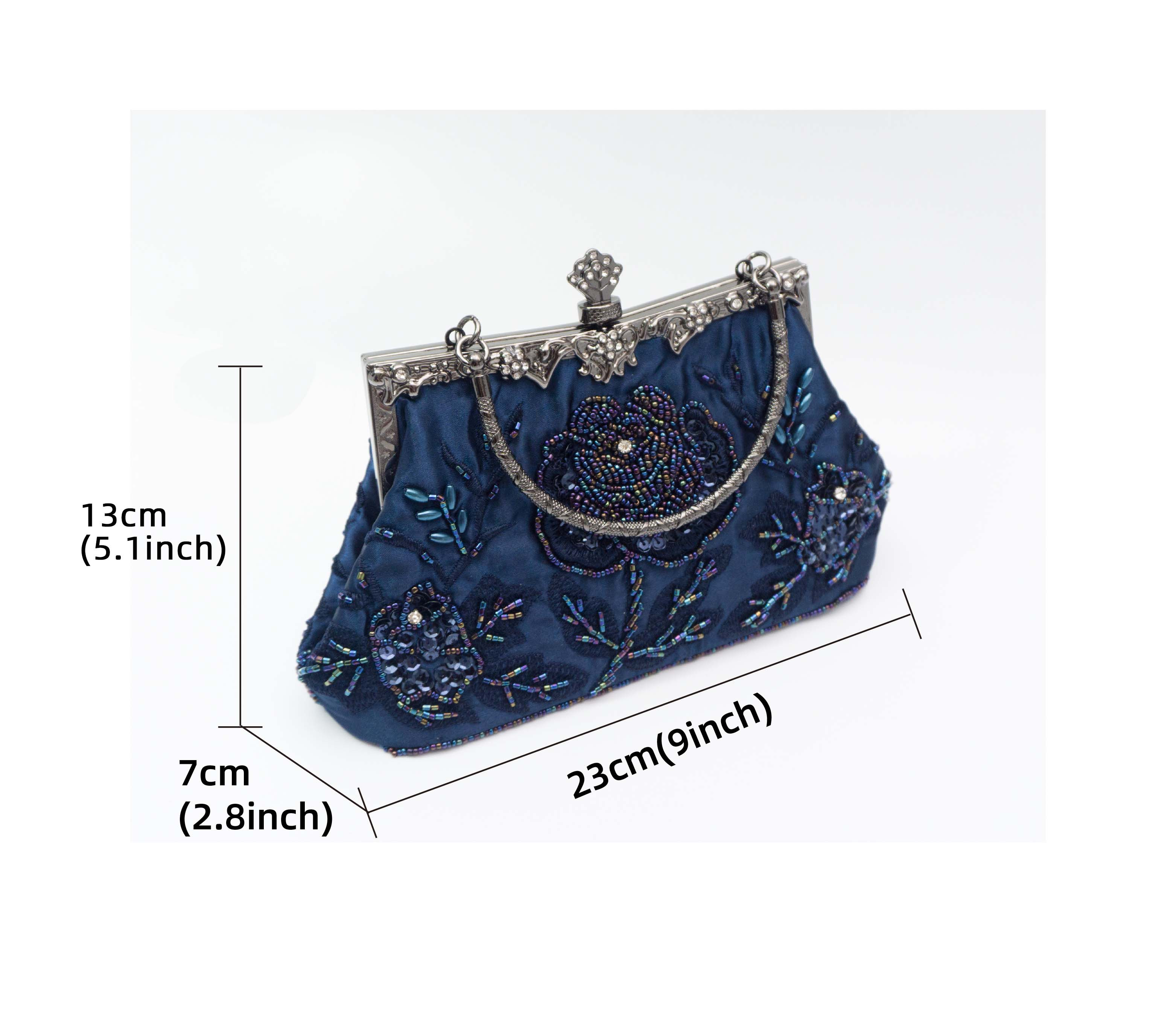 Selighting Colored Floral Clutches Evening Bags for Women Formal Bridal Wedding Clutch Purse Prom Cocktail Party Handbags (One Size Apricot), Womens