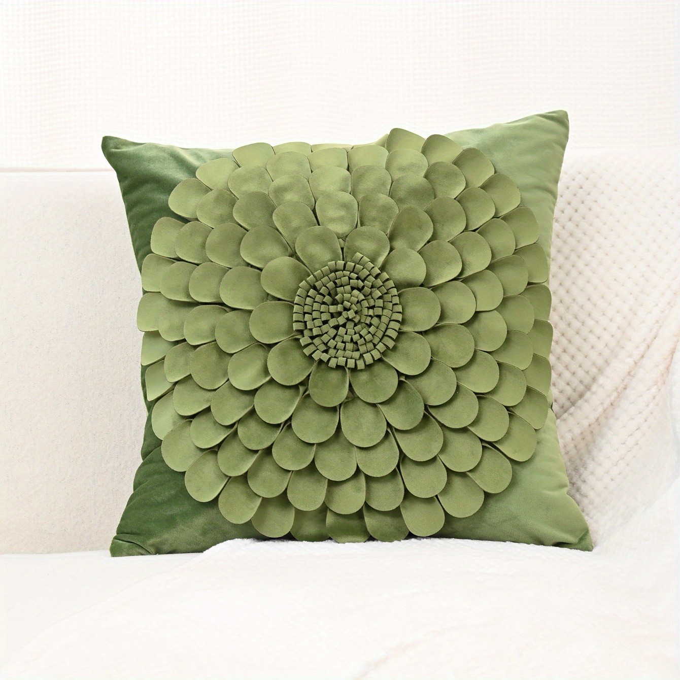 Handmade 3d Flower Velvet Throw Pillow Dutch Velvet Flower - Temu