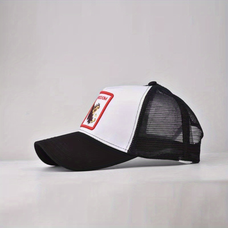 Animal Embroidered Baseball Cap Hip Hop Peaked Mesh Cap