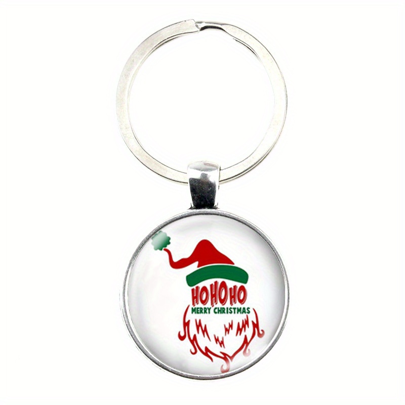 Cartoon Santa Claus Time Gemstone Key Ring Simple And Versatile ...