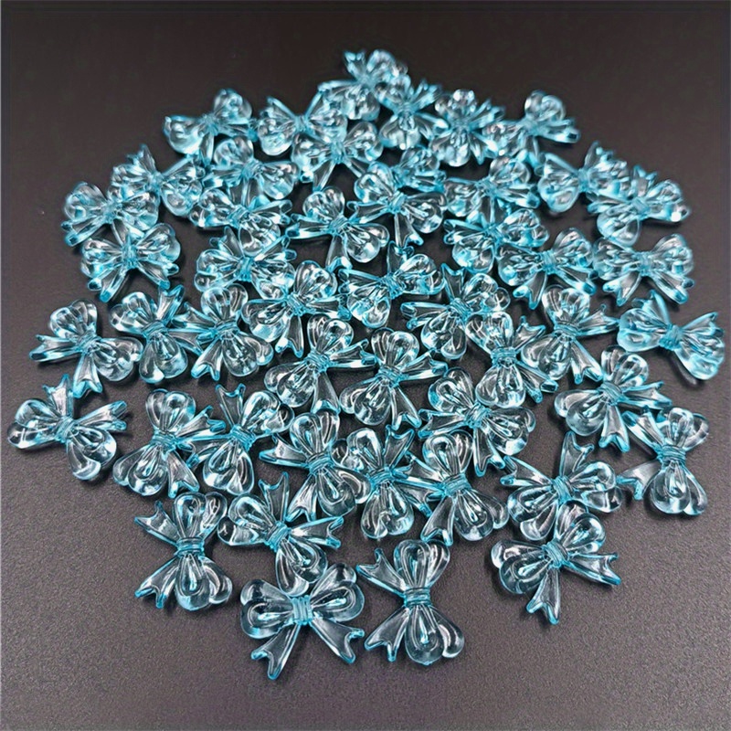 16 26mm Sky Blue Bow Beads Plastic Bow Knot Beads Large Acrylic Beads Big  Beads