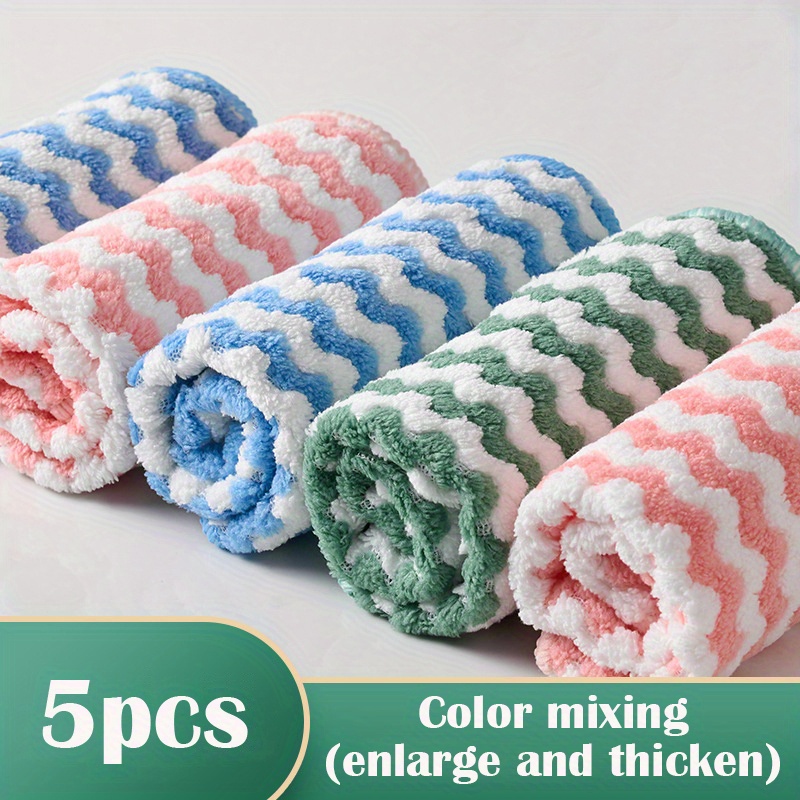 10Pcs Kitchen Towels And Dishcloths Rag Set Dish Towels For Washing Dishes  Dish Rags For Everyday Cooking Baking-Random Color,Dishwashing Cloth  Non-Stick Kitchen Special Thickened Water-Absorbent Oil-Removing Scouring  Pad Rag Absorbent Multi-Functional