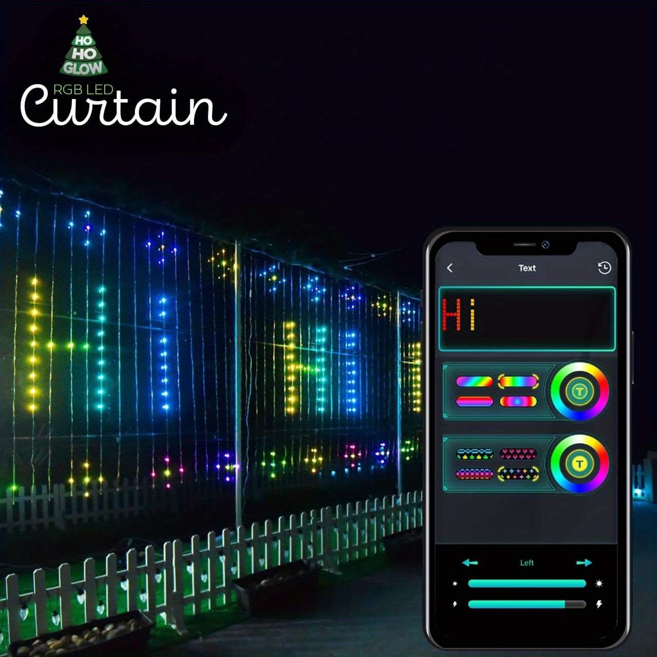 us standard adaptor 1set 400 led curtain string lights with app control rgb color displays limitless color pure warm white lighting indoor outdoor decorations fairy lights with 100 holiday pattern smart curtain lights with 400 leds diy text music sync programmable app control connectable rgb fairy string lights for bedroom indoor decor details 4