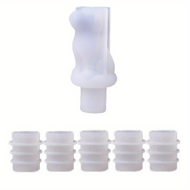  RZJSLSHANHAI 5 tapones para botella de vino, molde de silicona  epoxi de cristal con 5 tapones geométricos esféricos para botellas, moldes  de resina con forma de gema de cristales, moldes de