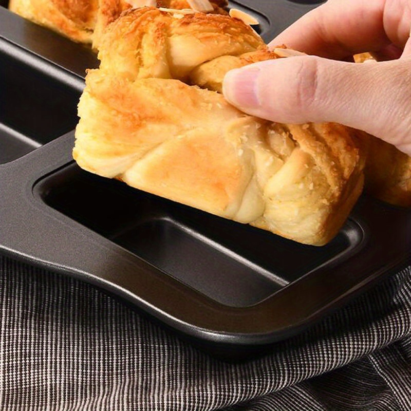 8-* Mini Bread Pan, cm Carbon Steel Banana Bread Baking  Dish, Deep Gray, Muffin Tin for Oven Baking, Brownie Cake Mold