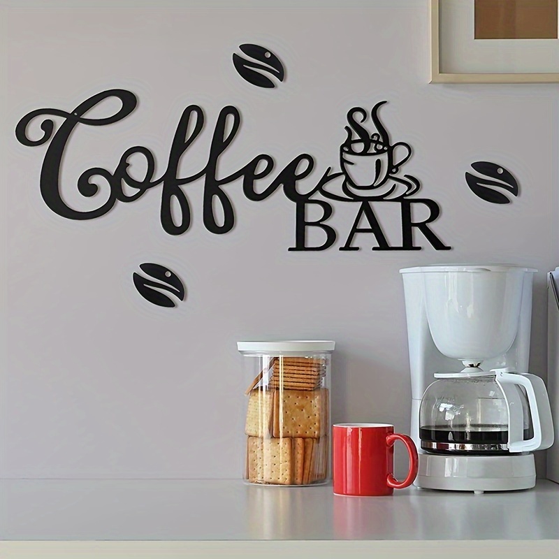 Large Metal Coffee Cup Silhouette Wall Decor Home Coffee - Temu