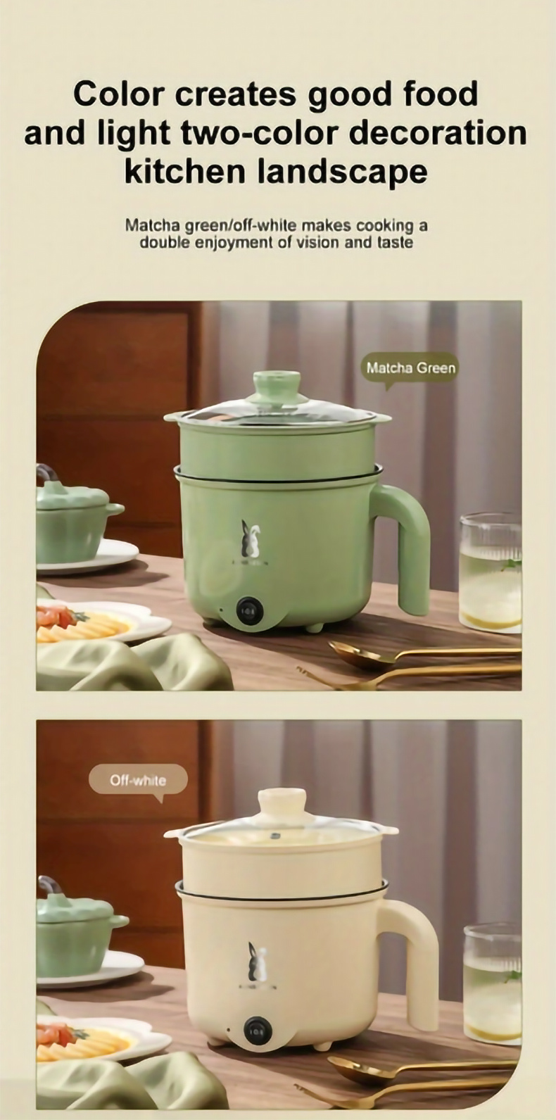1pc 1 8l electric cooker dormitory student pot small electric pot cooking rice bubble noodle pot electric frying pan one multifunctional household small pot electric heating hot pot details 6