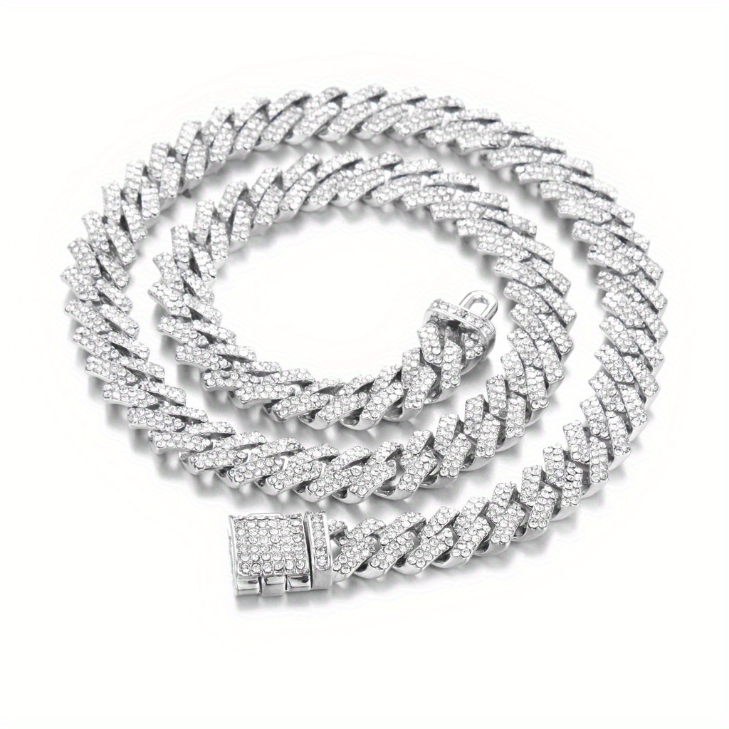 Real Diamonds White Gold Thick Diamond Cuban Chain Hip Hop