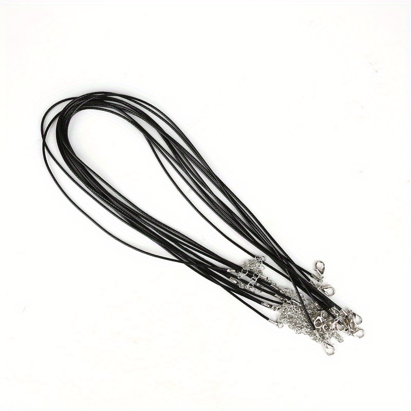 Black Necklace Cord With Buckle  Black Wax Cord Necklace - Temu