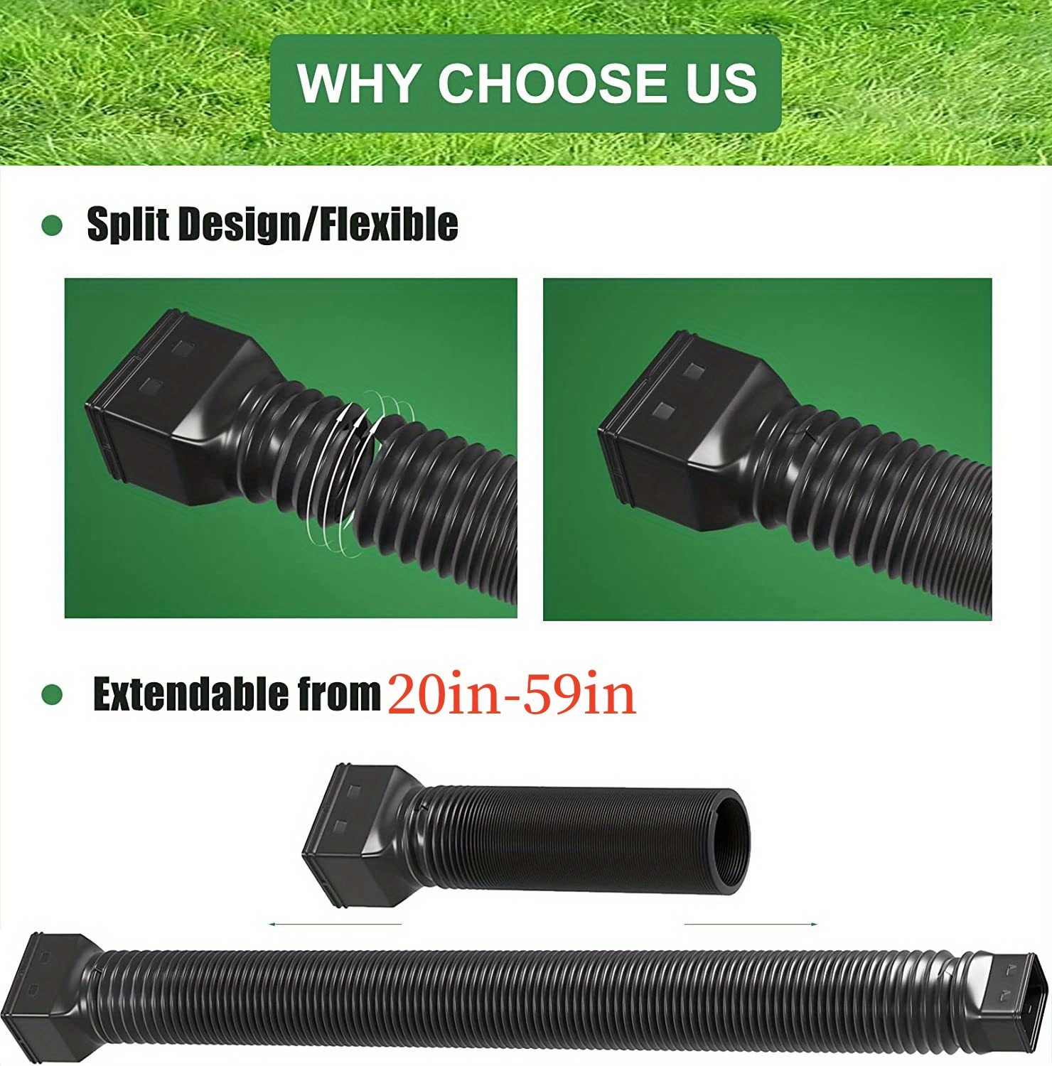 Pp Folding Telescopic Drain Pipe Extend Your Outdoor Drainage With