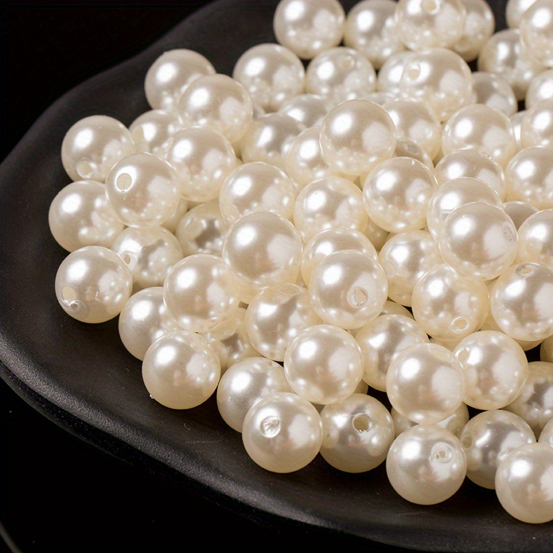 Round Loose Beads Pure Color Energy Healing Faux Pearls Hole - Temu ...