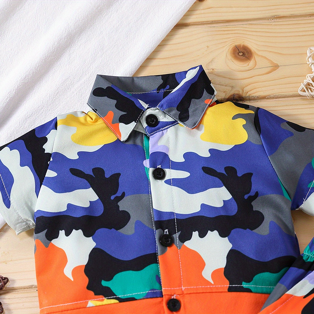 Baby Camouflage Outfit Set - Langarm Hemd & Hose Militär Look Für Jungen