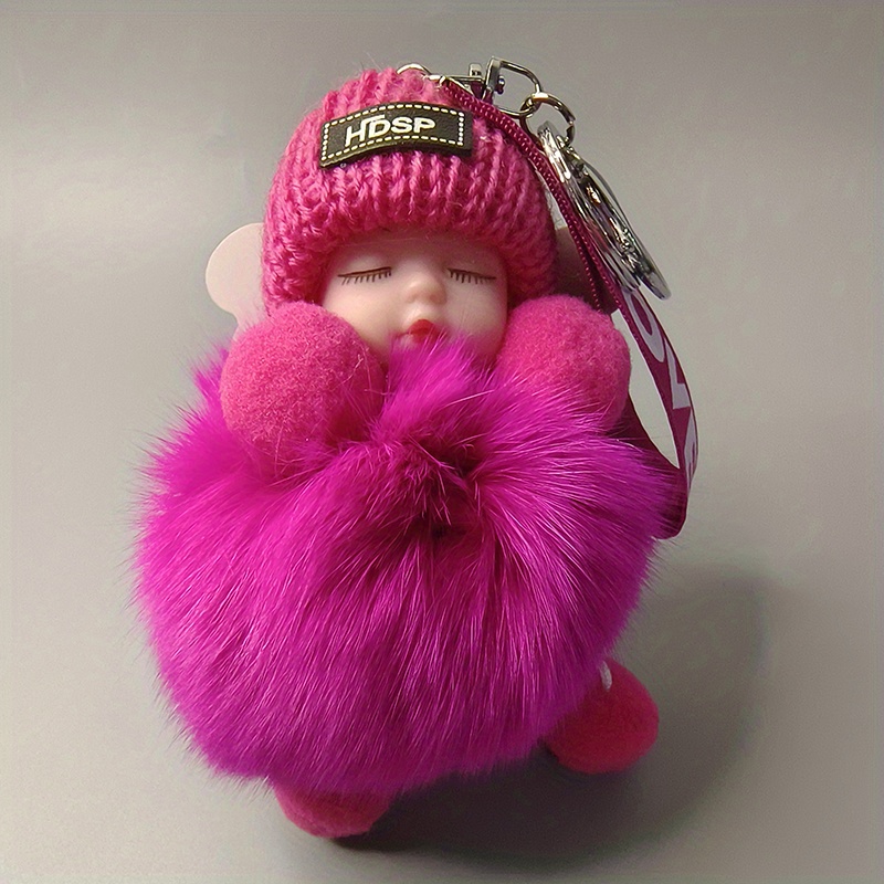 Cute Simulation Fox Fur Ball Pendant Sleep Doll Bag Pendant Men's