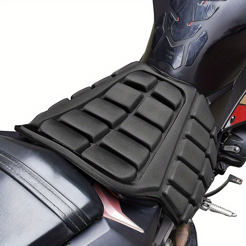 Black Silicone Motorcycle Seat Cushion Cover Pressure Relief Rider Seat Pad  1x