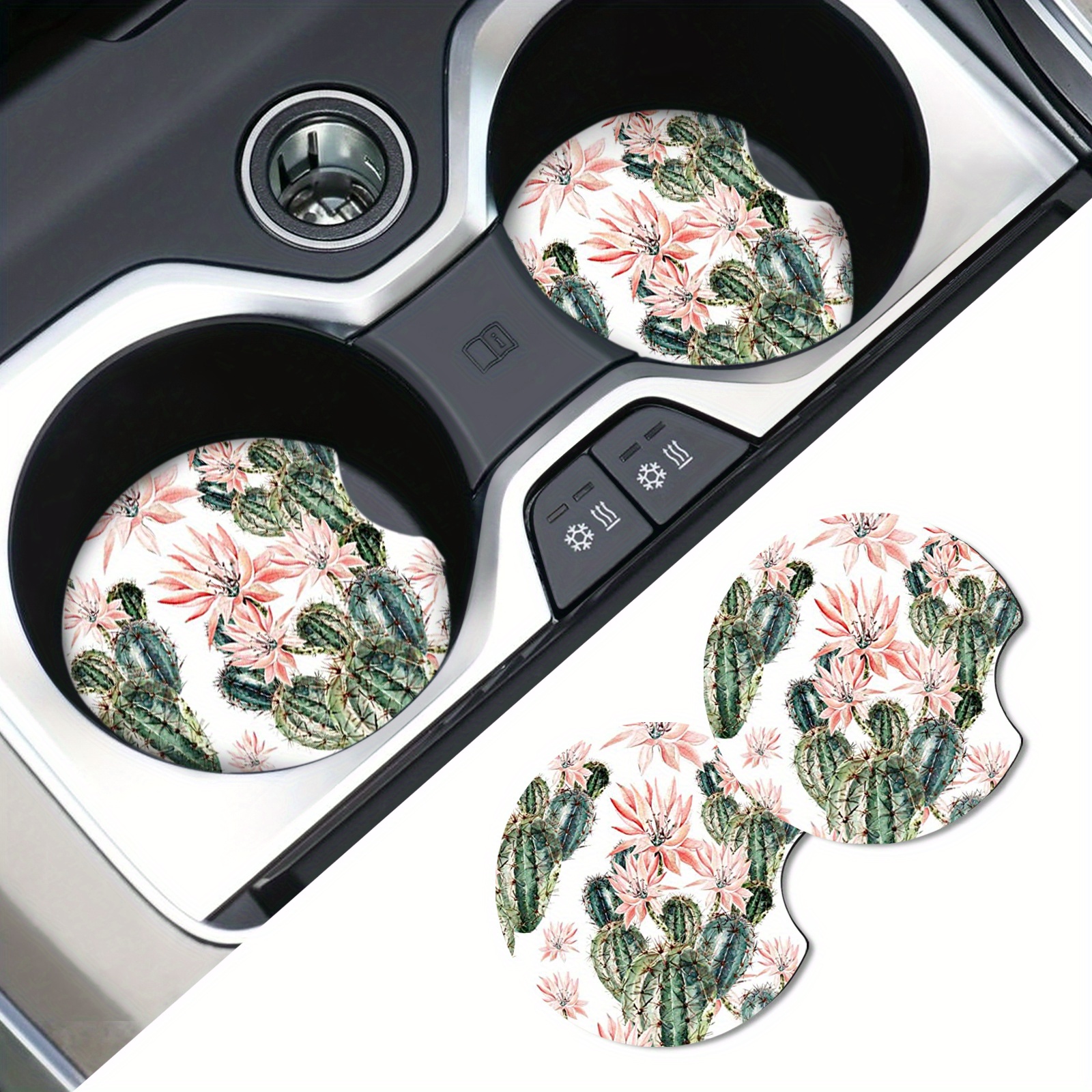 Cactus Foam Coasters Absorbent Car Beverage Coasters Temu