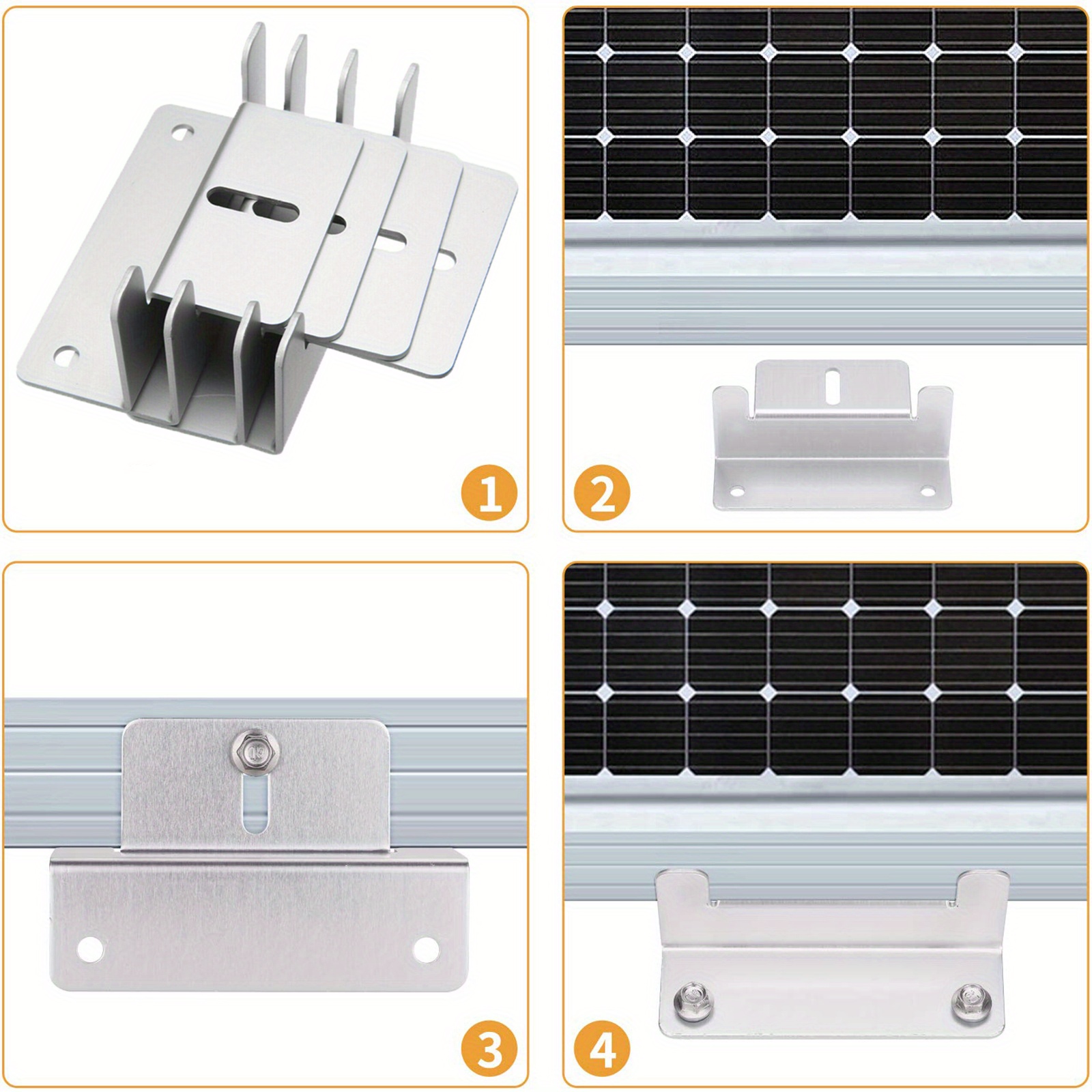 4 Set Solar Panel Mounting Bracket Z Bracket Panel Mounting Brackets ...