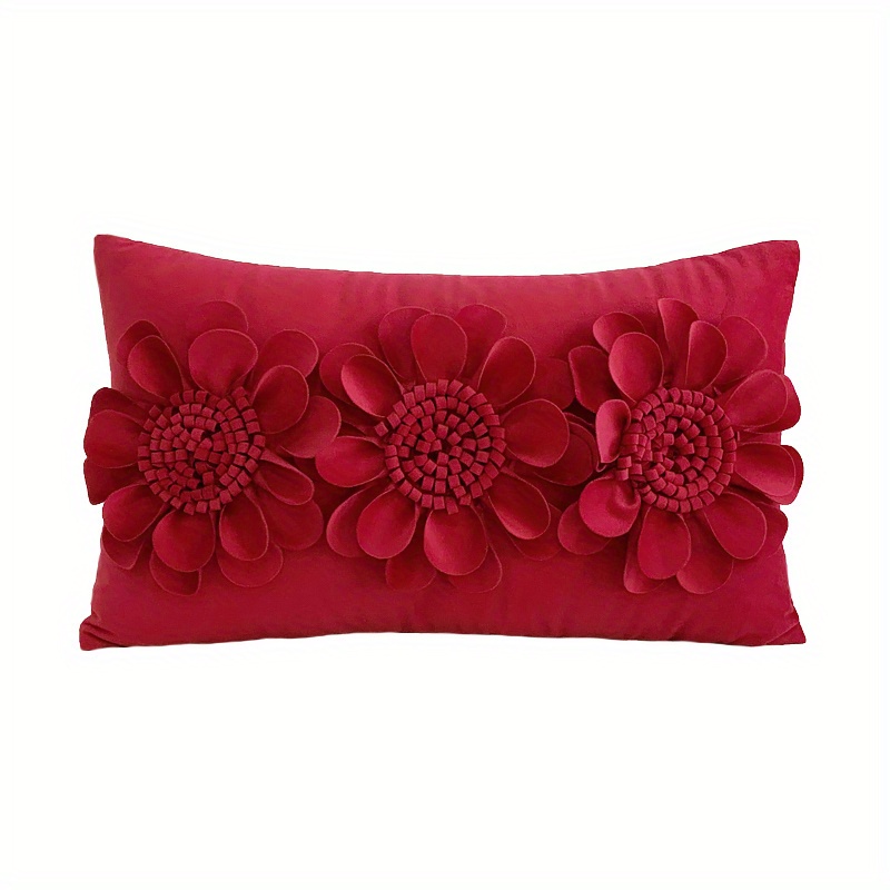 Handmade 3d Flower Velvet Throw Pillow Dutch Velvet Flower - Temu