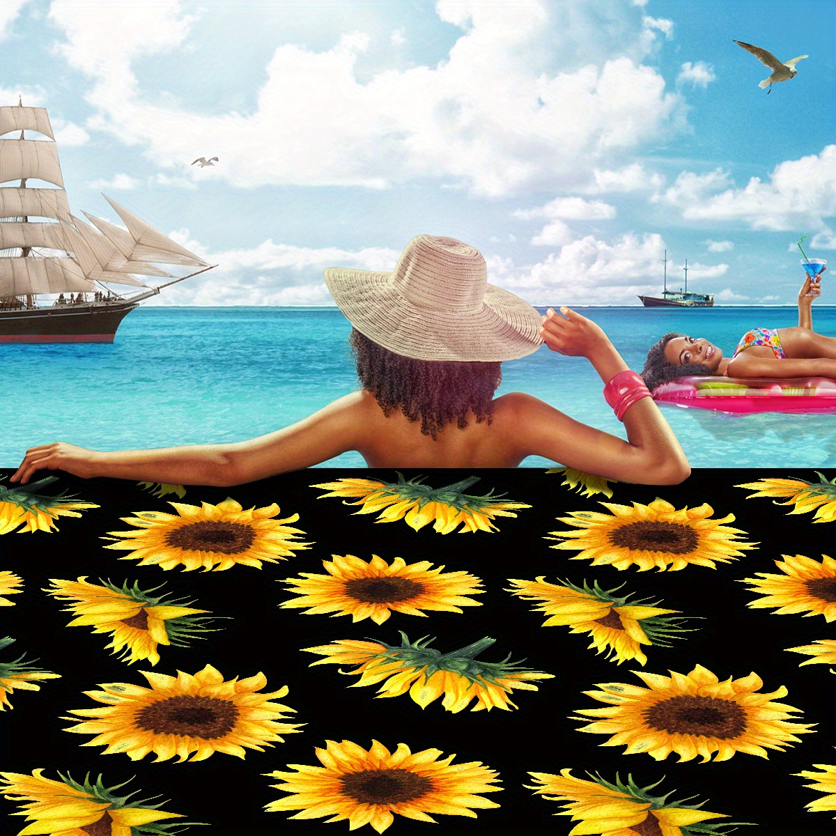 Oversize Beach Towel Clearance Towels Sunflower Decorative - Temu