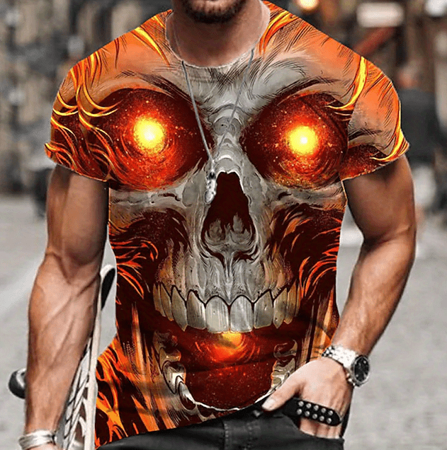 Pirate Skull Print Tee Shirt, Tee For Men, Casual Short Sleeve T-shirt For  Summer Spring Fall, Tops As Gifts - Temu