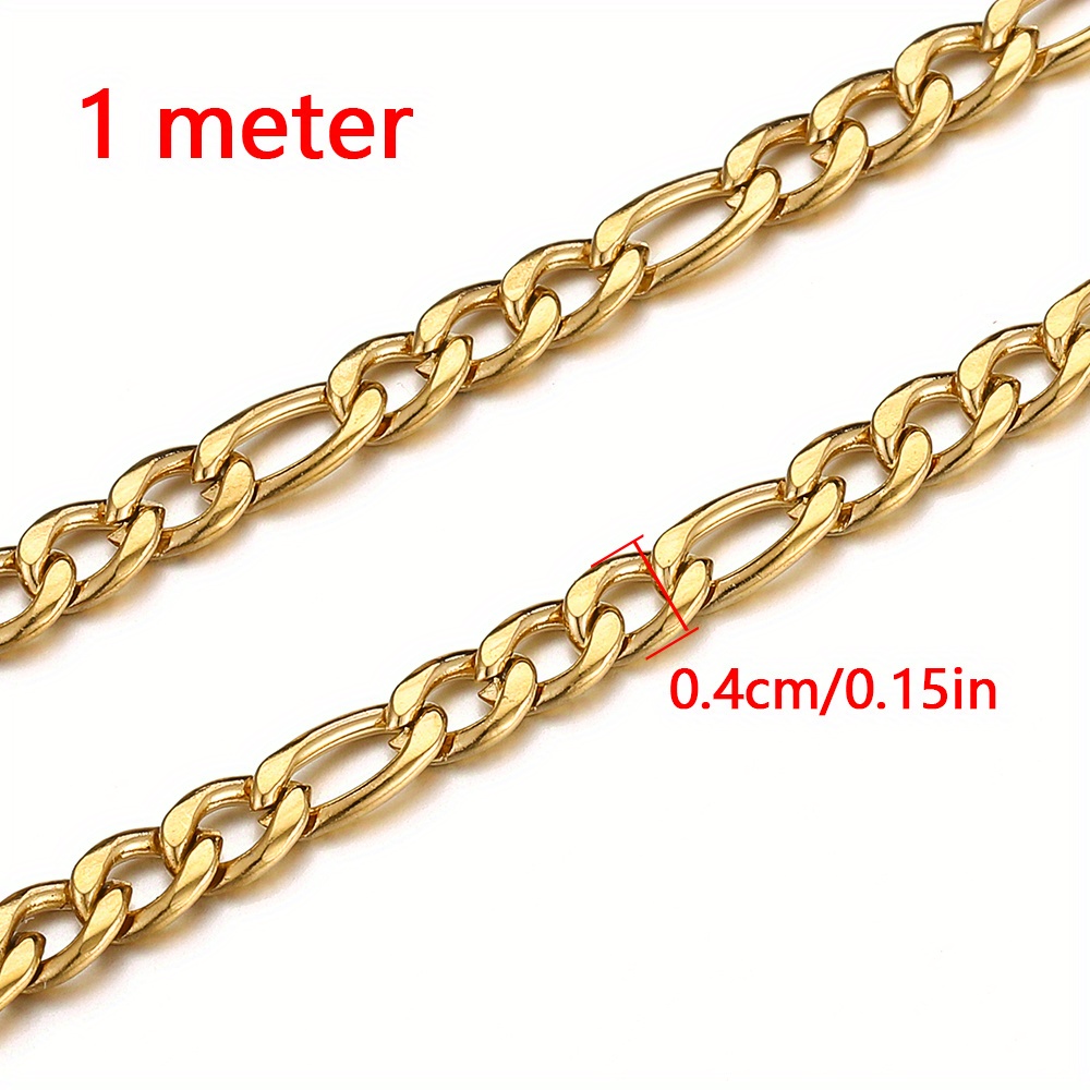 2meters Stainless Steel Chain Golden Chains For Necklace - Temu