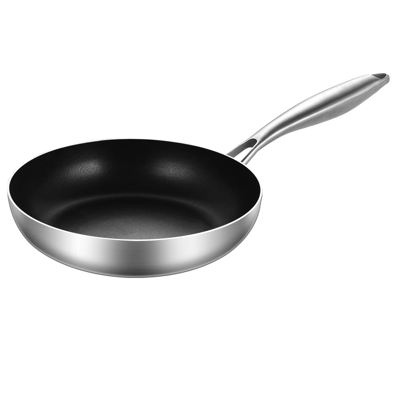 stainless steel wok 10 inch Home Cooking Pot Stainless Steel Wok