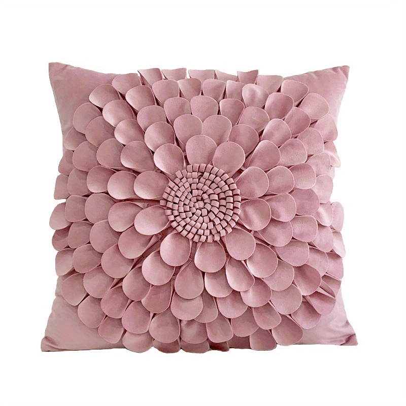 Handmade 3d Flower Velvet Throw Pillow Dutch Velvet Flower - Temu