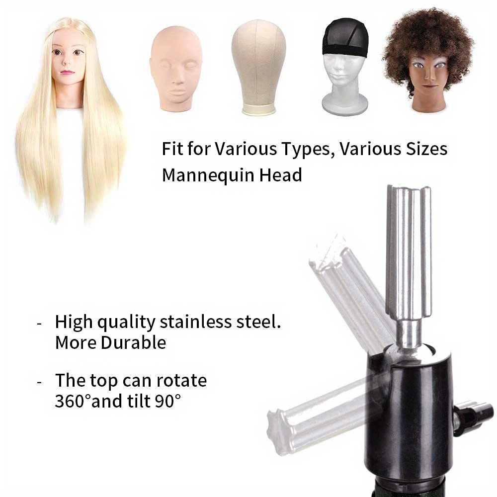 Adjustable Metal Mannequin Head Stand With Wig And T - Temu Mexico