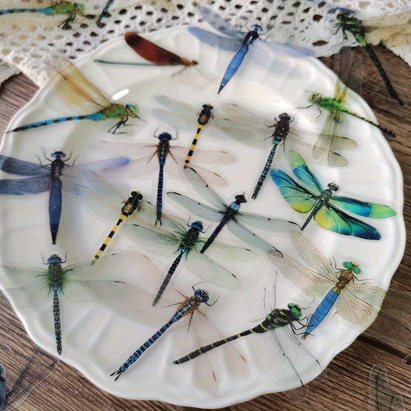 1 Pack Of 30 Pet High Quality Dragonfly Decorative Stickers