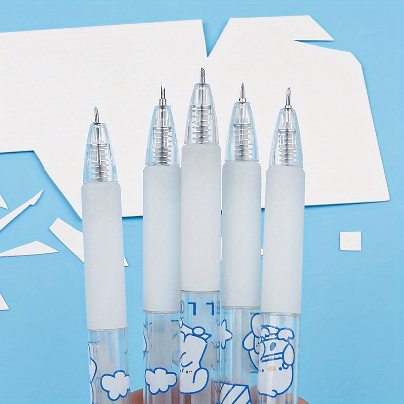 5pcs retractable cartoon utility knife pen knife paper cutting tools