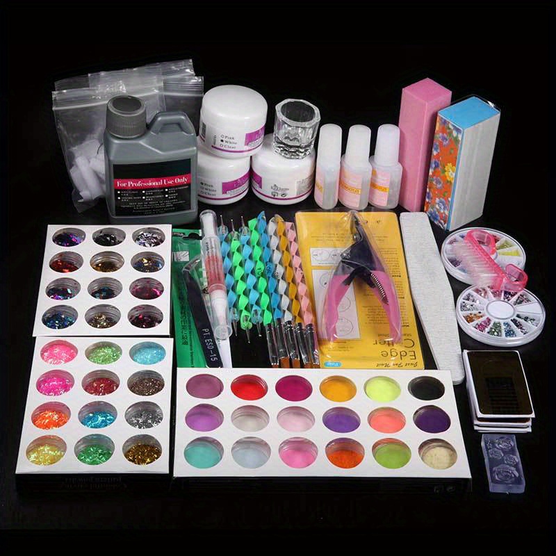 Acrylic Nail Kit Acrylic Powder and Liquid Set, Full Nail Kit Set  Professional Acrylic with Everything, DIY Acrylic Nail Kit with Monomer  Practice