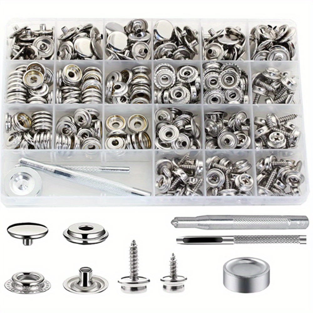 323 Piece Canvas Snap Kit Marine Grade Stainless Steel for DIY