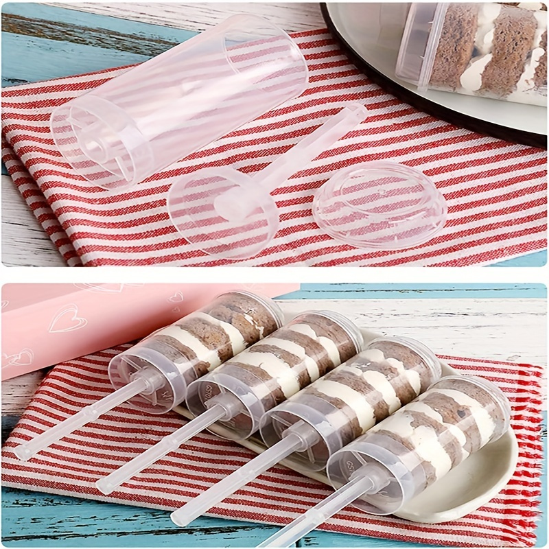 5pcs Push Pop Cake Containers & Sticks & Base Sets, Round Shape, For Baking  And Dessert Diy