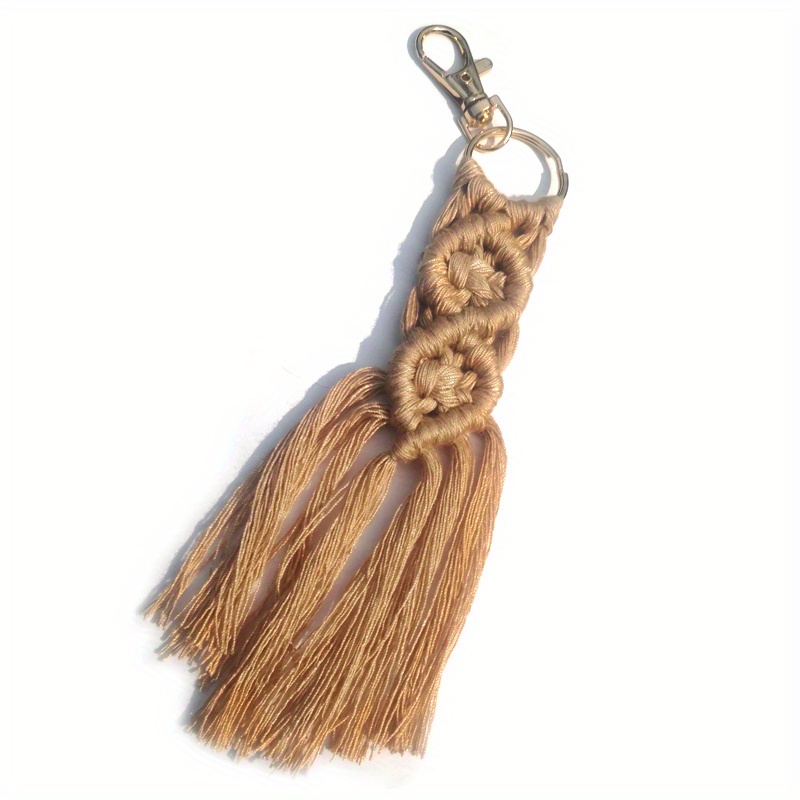 Cable Weaved Macrame Keychain – Knots of Happiness