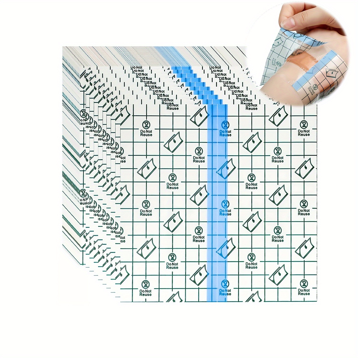 50 Pieces Shower Waterproof Patch Transparent Stretch Adhesive Bandage  Large Shower Protector Cover Shower Waterproof Dressing Transparent Film