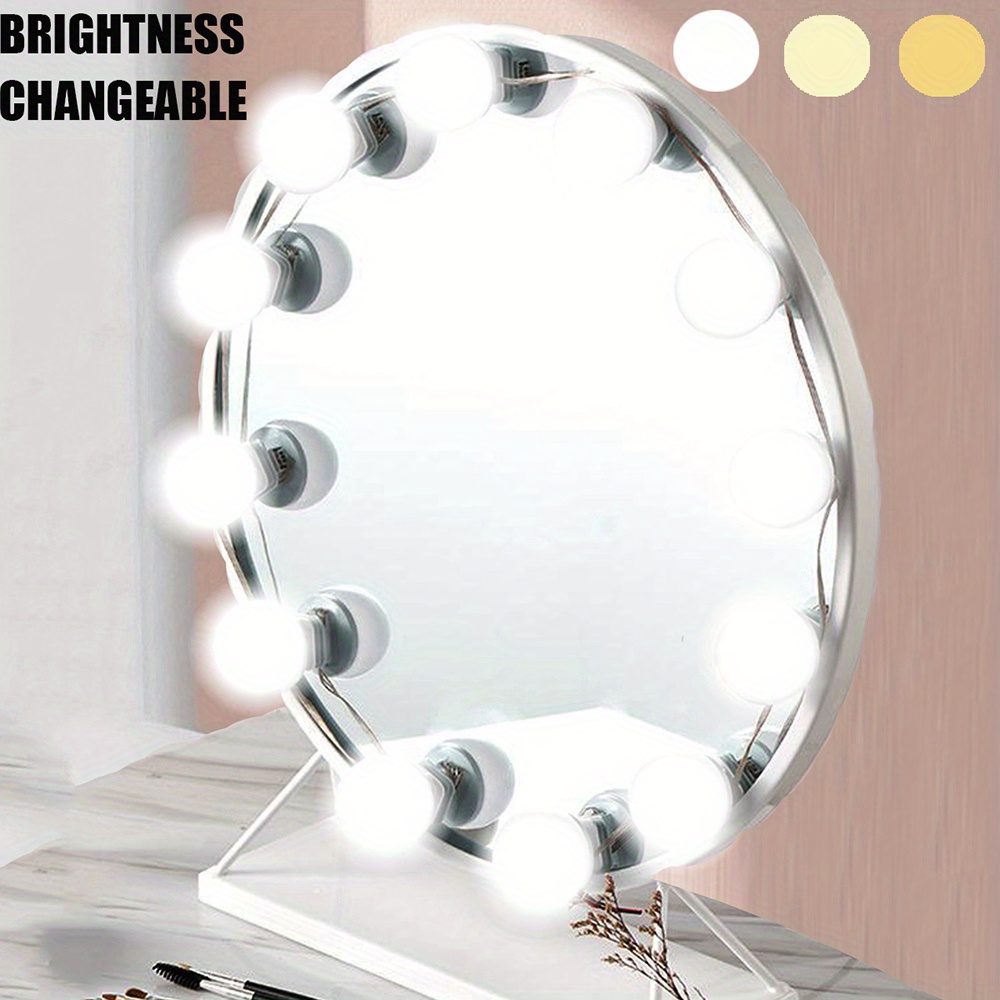 10x Luces LED para Espejo de Tocador, Luz de Maquillaje Super Brillante con  Bombillas Regulable de 3 Modos para Baño, Tocador de Maquillaje - Blanco  Baoblaze Luces de espejo de maquillaje de