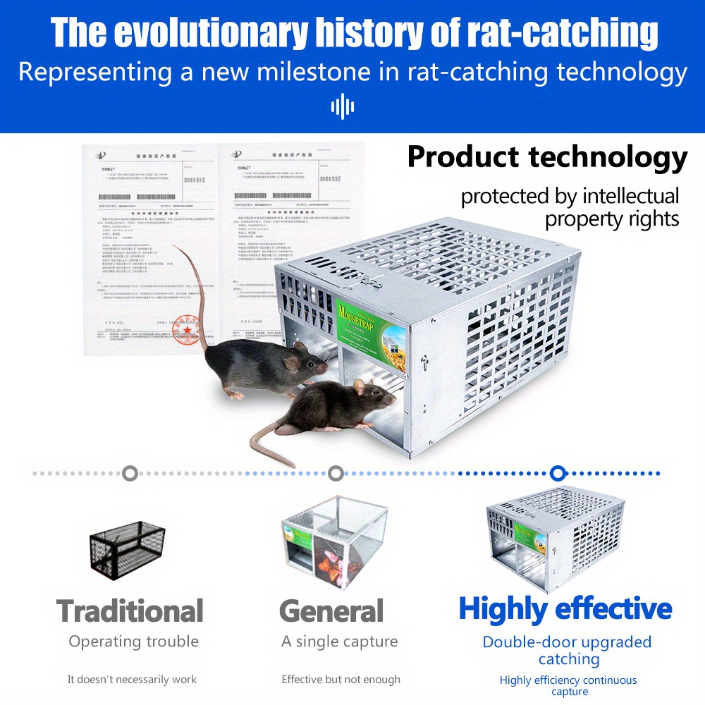 High Sensitive & Effective & Reusable Rat mice mouse Trap Cage for  Continuous Catching/ Pest Control