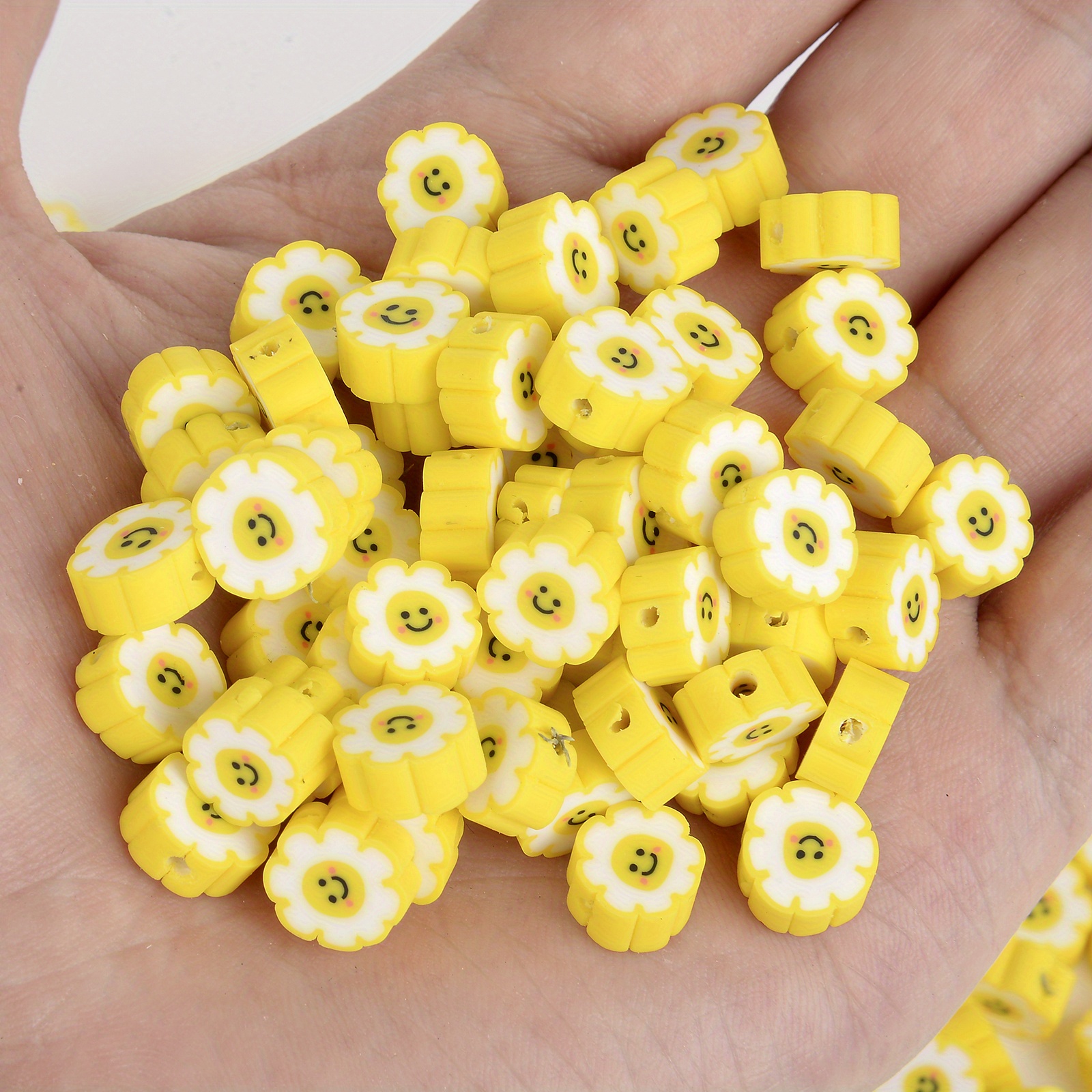 Yellow Clay Beads 20pcs Dinosaur Mushroom Bear Smiling Eye Pattern Polymer  Clay Spacer Beads For Jewelry Making DIY Accesssories - AliExpress