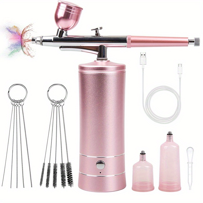 Airbrush Kit with Compressor, Portable Cordless Air Brush Gun Set, Dual  Action Mini Handheld Airbrush w/ 0.3mm Tip for Model, Nail, Tattoo, Cake  Decorating, Rechargeable 