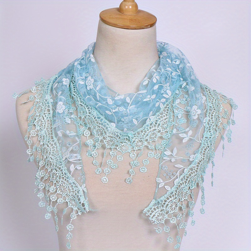 Floral Embroidery Lace Shawl Hollow Breathable Cape Wrap - Temu
