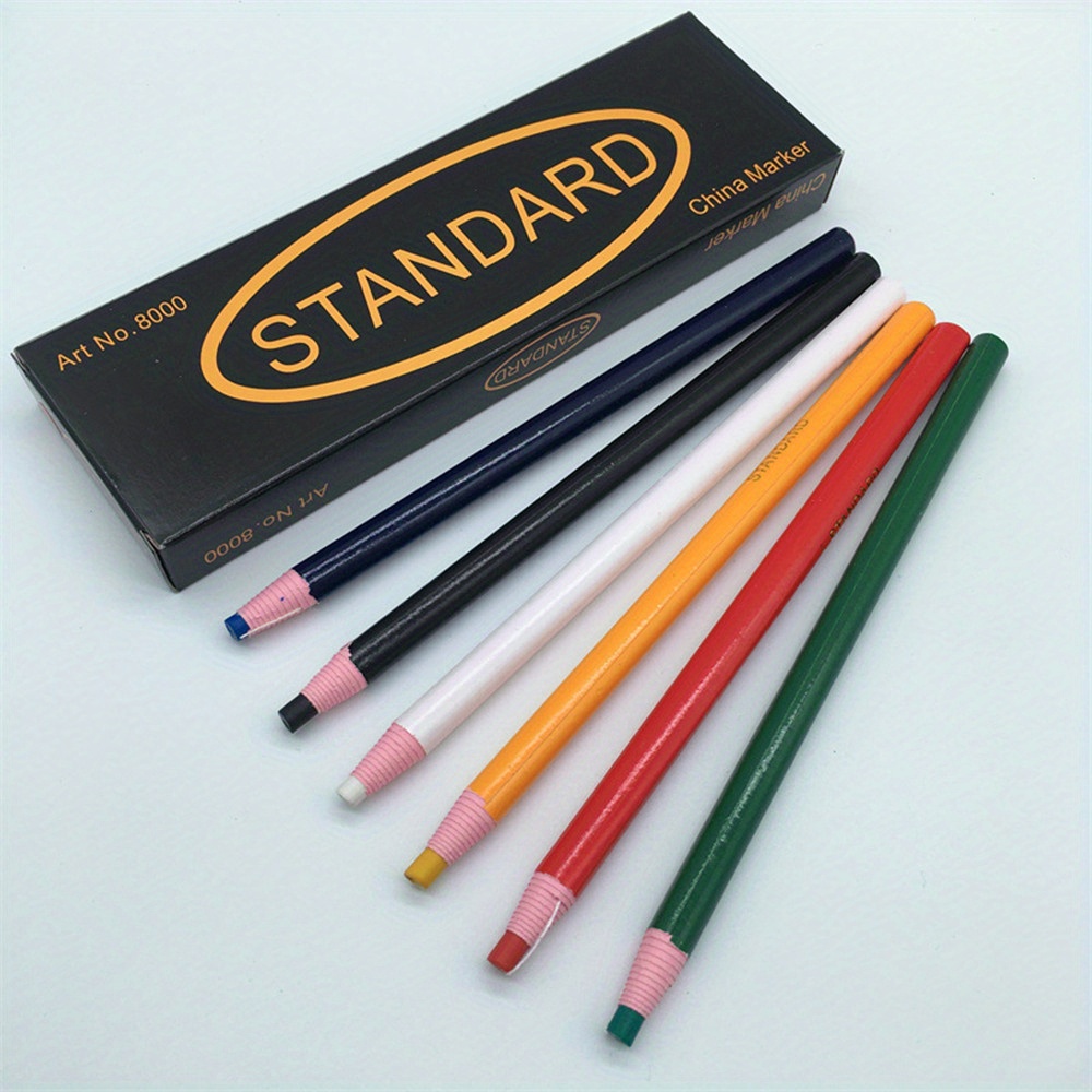 Lápiz de tiza para marca de costura, herramientas de marcado y trazado a  medida, lápiz de tela de costura de tiza de corte gratuito (6 piezas)