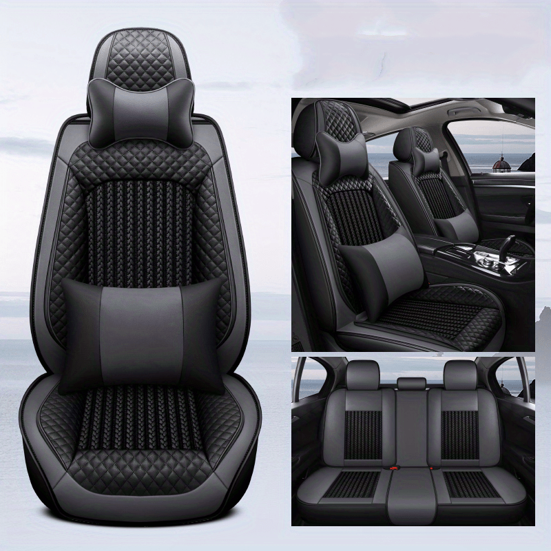 5 seater Fully Covered Leather Car Seat Cover Car Cushion - Temu