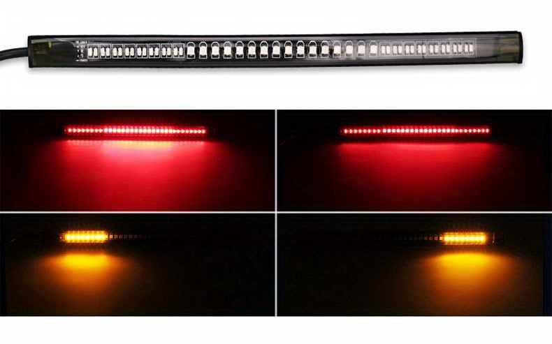 Flexible 48 LED Motorcycle Brake Light Strip Moto Turn Signal Rear Stop  Lamp Dual Color 2835 3014 SMD MotoBike Tail Light Bar - AliExpress