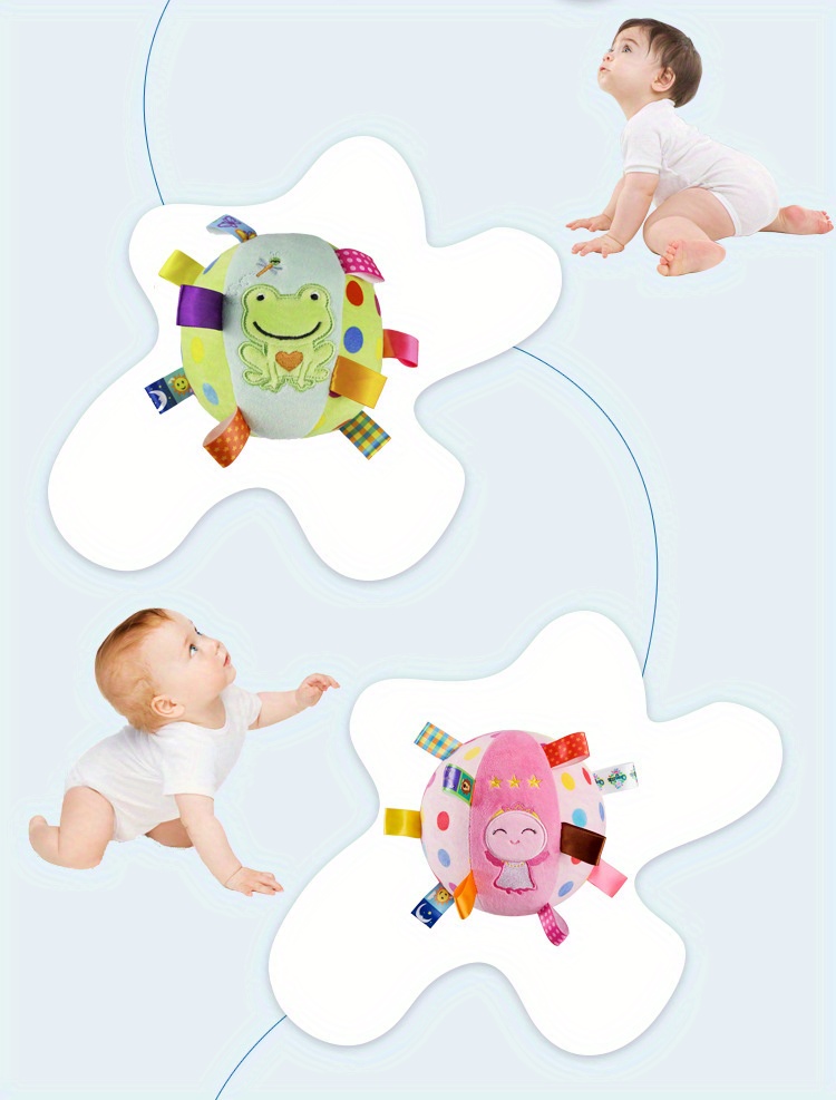 1pc baby hand grab ball rattle to soothe interactive plush ball for dogs easter gift details 2