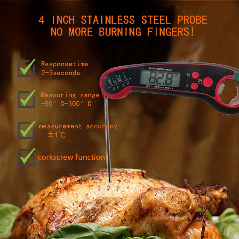 1pc Digital Meat Thermometer Waterproof Instant Read Food Thermometer For  Cooking And Grilling Kitchen Gadgets Accessories With Backlight Calibration  For Candy Bbq Grill Liquids Beef Turkey - Home & Kitchen - Temu Germany