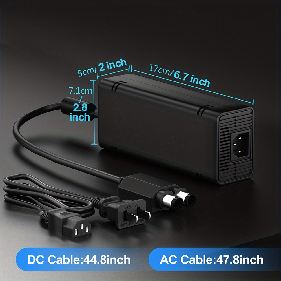 For XBOX ONE XBOX 360 slim Xbox One X/S Console Brick Power Supply Charger  Cord