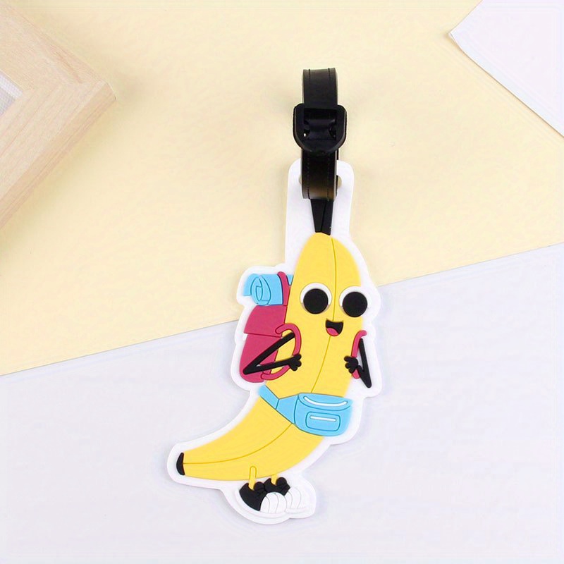 Pvc Soft Rubber Banana Luggage Tag School Bag Creative Fruit Temu