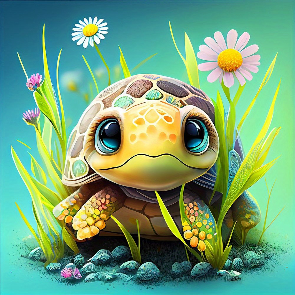 1pc 20*20cm/7.87inx7.87in Frameless DIY 5D Artificial Diamond Painting  Magic Turtle Diamond Painting, Handmade Home Gift