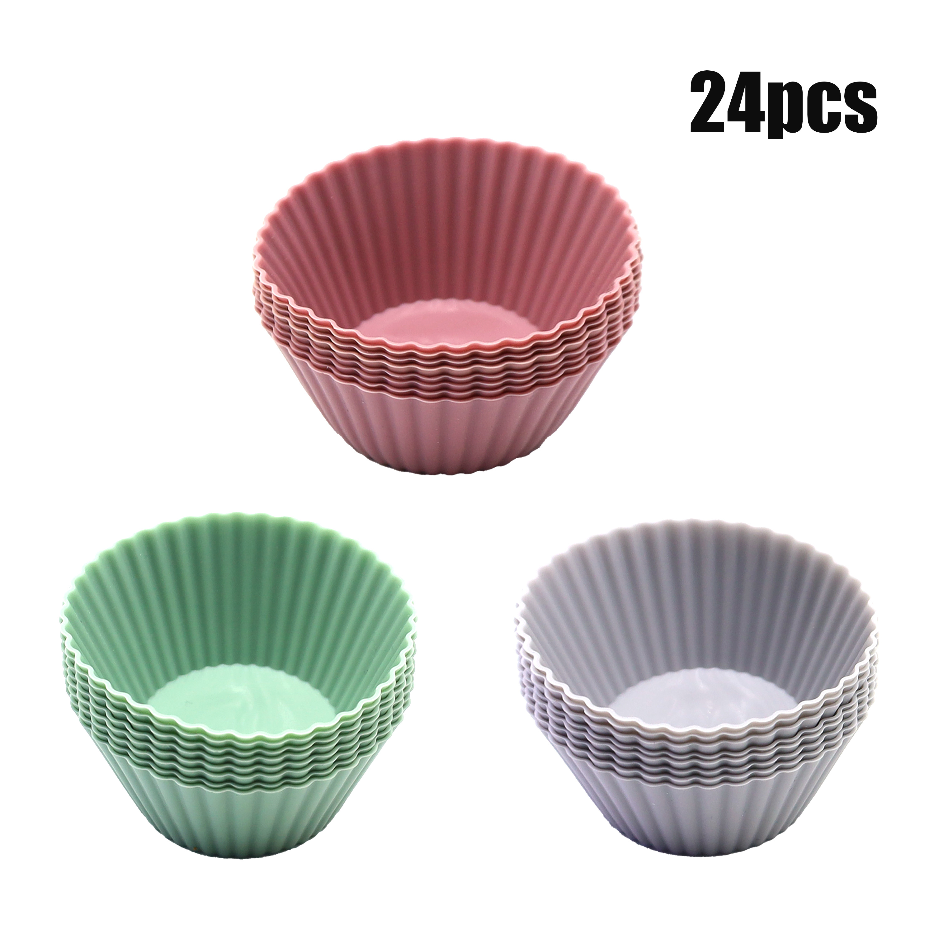 Reusable Silicone Muffin Cups 12Pcs, Non-Sticky, Food Grade